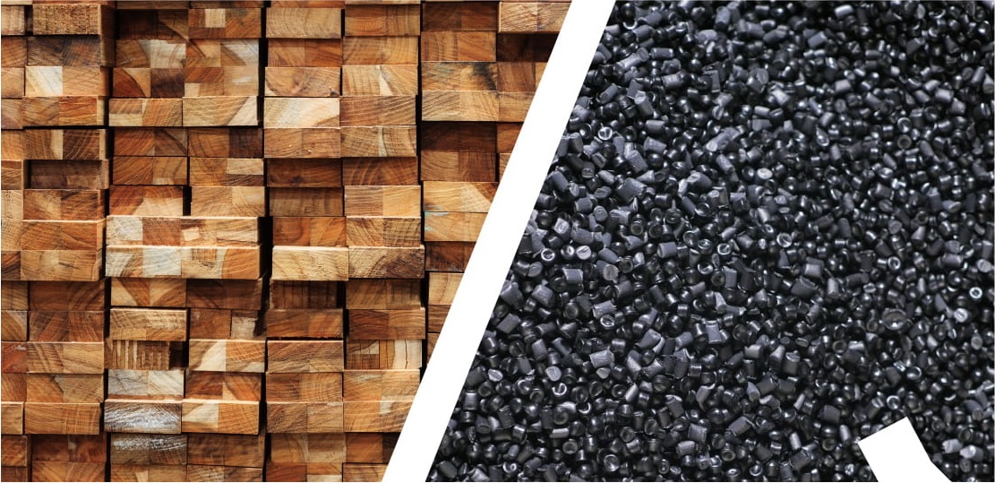 Afbeelding Van Materialen Hout En Kunststof